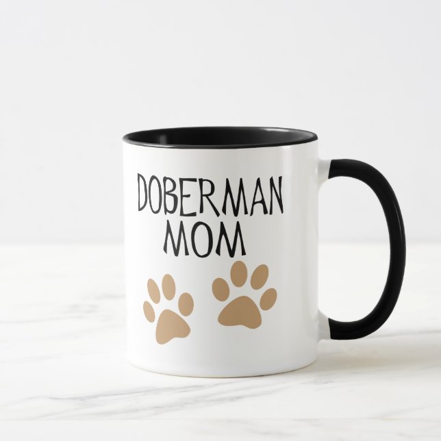 Taza Mamá grande del Doberman de las patas (Derecha)