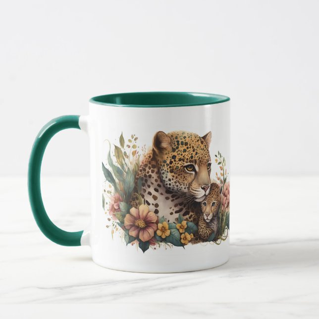 Taza Mamá Guepardo y Cachorro (Izquierda)
