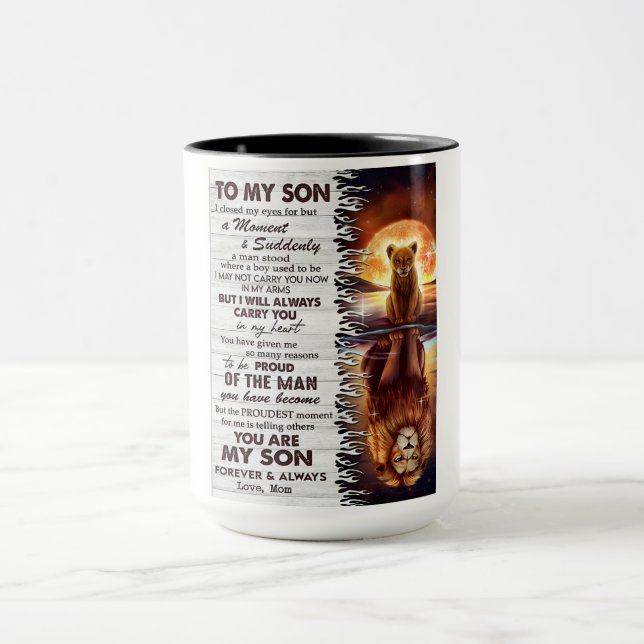 Taza Mamá León A Mi Hijo Me Cerré Los Ojos (Centro)