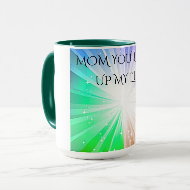 TAZA "MAMÁ, LEVANTA MI VIDA" CAFÉ O TÉ MUG. (Anverso izquierdo)