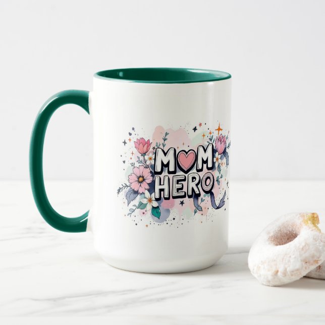 Taza Mamá mi héroe (Con donut)