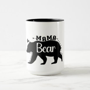Taza Mama Oso con Silueta de Oso Negrita