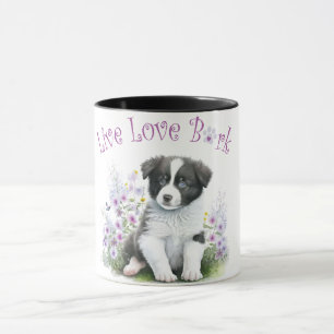 Taza Mamá Perro Border Collie Floral
