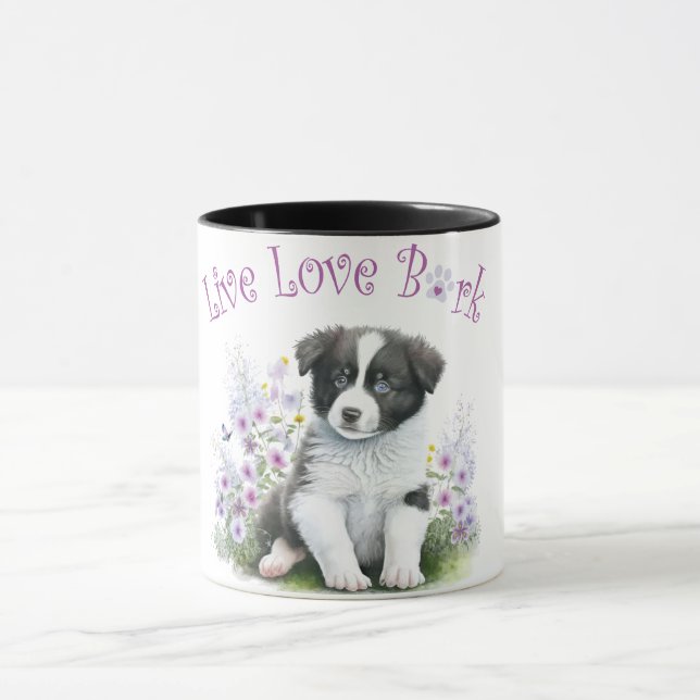Taza Mamá Perro Border Collie Floral (Centro)