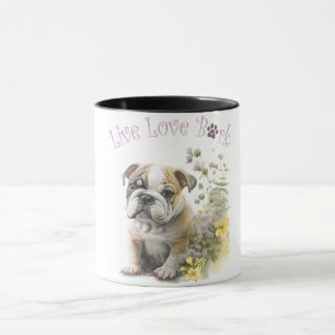 Taza Mamá Perro Bulldog Floral