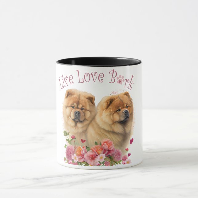 Taza Mamá Perro Chow Chow Floral (Centro)