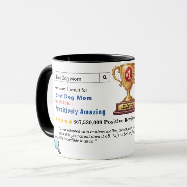 Taza Mamá Perro Divertida Personalizada Mejor (Anverso izquierdo)