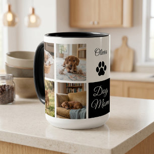 Taza Mamá Perro Huella de Pata Ocho Fotos Personalizada