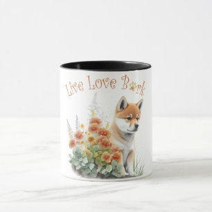 Taza Mamá Perro Shiba Inu Floral