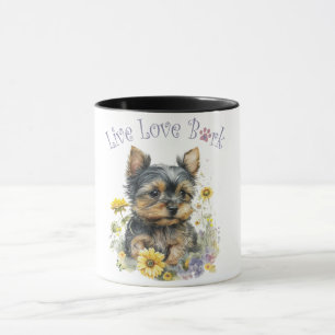 Taza Mamá Perro Yorkie Floral