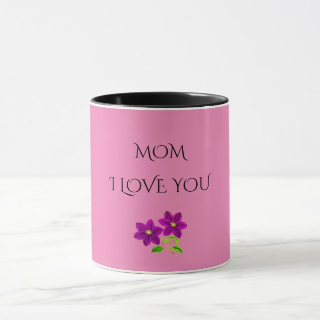 Taza "MAMÁ" TE AMO las flores moradas dos tonificantes. (Centro)
