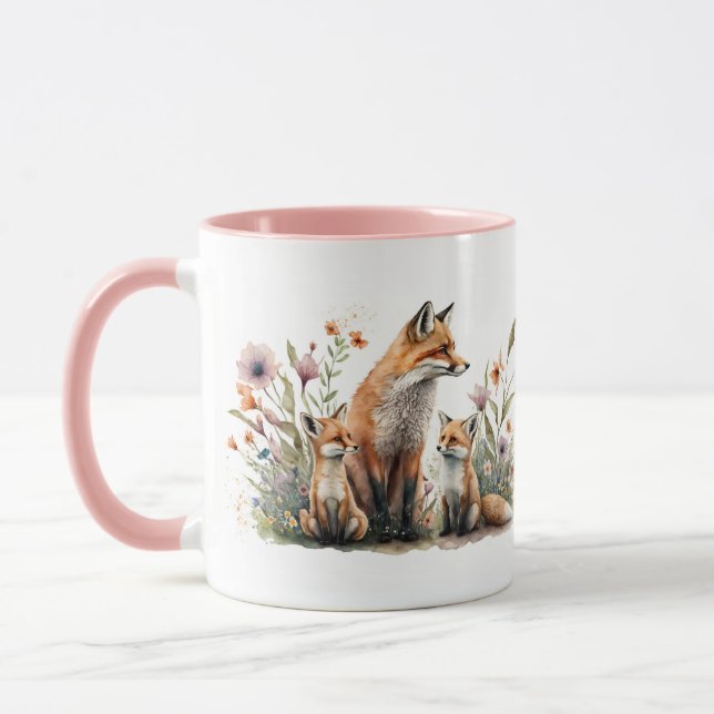 Taza Mamá Zorro Rojo con Cachorro (Izquierda)