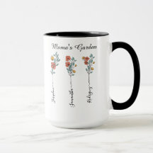 Mama's Garden Personalizado 3 nombra regalo floral