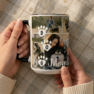 Taza Mamás Perros Diversión Moderna Collage de Fotos de