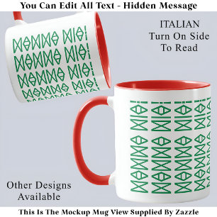 Taza ¡Mamma Mia! Mensaje Oculto Italiano 150G Frase Div