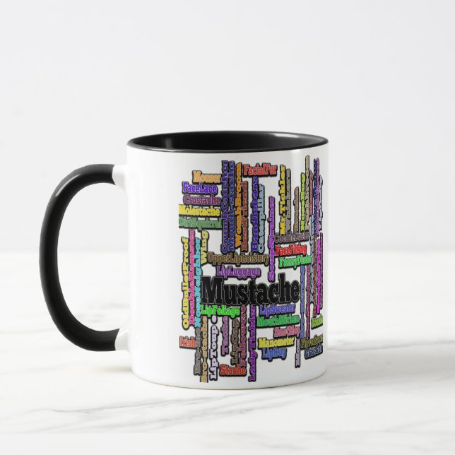 Taza Man Mug Funny Texto Mustache Mustache Caterpillar (Izquierda)