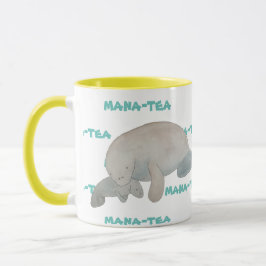 Taza Mana-tea Funny Pun Manatee