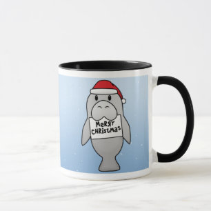 Taza Manatee del navidad de Kawaii