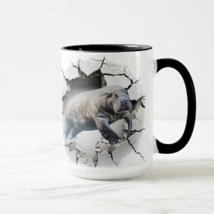 Taza Manatee rompiendo la pared