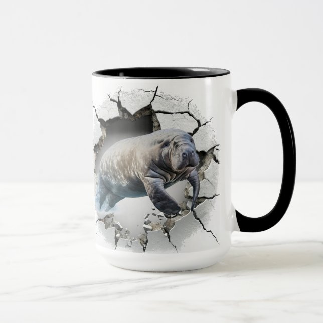 Taza Manatee rompiendo la pared (Derecha)