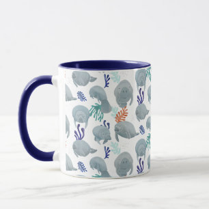 Taza Manatíes Cuidados Con Patrón De Burbujas