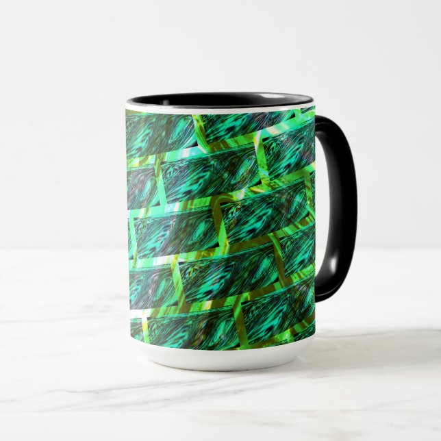 Taza ¿Mancha verde, arañada, cuadrícula o ladrillo dife (Anverso derecho)