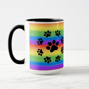 Taza Manchas de cachorro en fondo arcoiris MUG