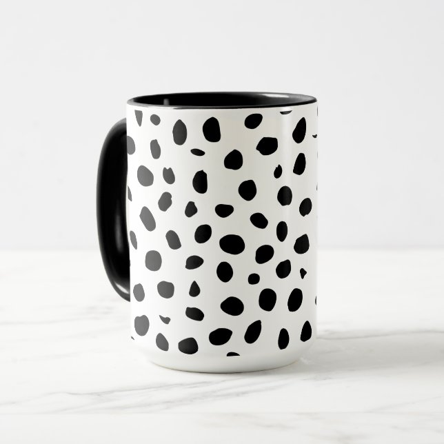 Taza Manchas de queso blanco negro (Anverso izquierdo)