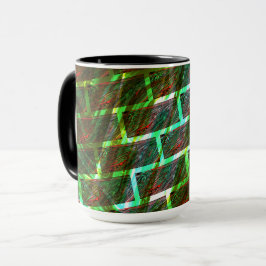 Taza Manchas verdes y rojas, arañazos y efecto de pared