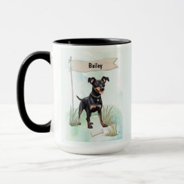 Taza Manchester Terrier Watercolor Personalized Dog