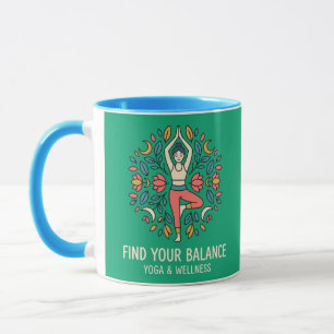 Taza Mandal del Árbol de la Postura de Yoga y Bienestar