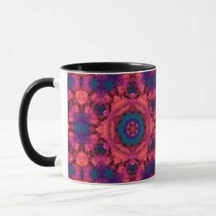 Taza mandala abstracto caleidoscopio formas redondas cí