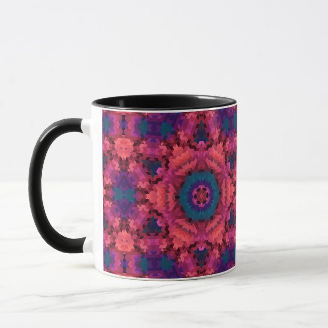 Taza mandala abstracto caleidoscopio formas redondas cí (Izquierda)