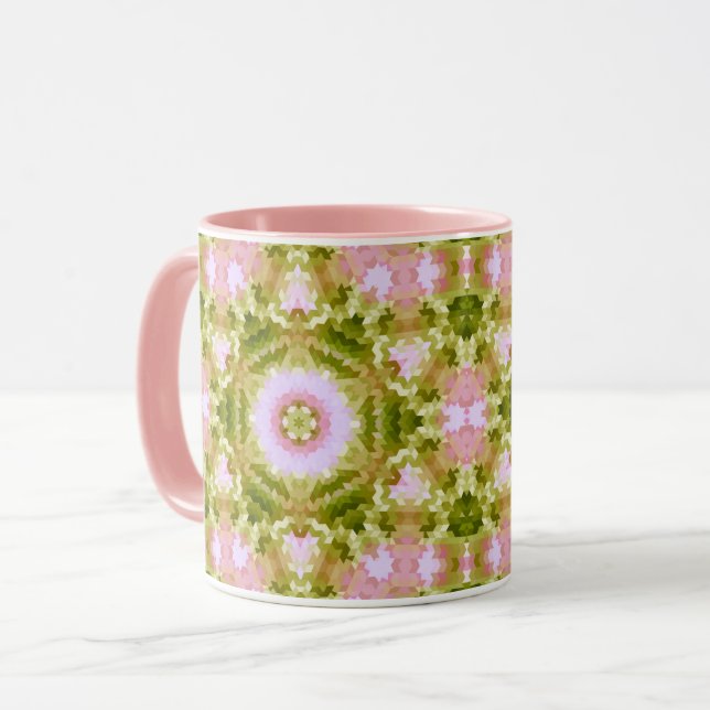 Taza mandala abstracto caleidoscopio formas redondas cí (Anverso izquierdo)