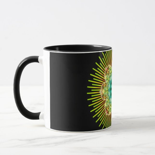 Taza Mandala amarillo verde | negro (Izquierda)