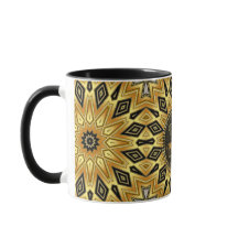 Mandalá Art Déco Naranja Negro Amarillo
