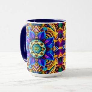 Taza Mandalá Azul Sunshine