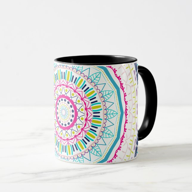 Taza mandala colorida (Anverso derecho)