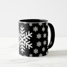 Mandalá de copos de nieve minimalista en blanco y 