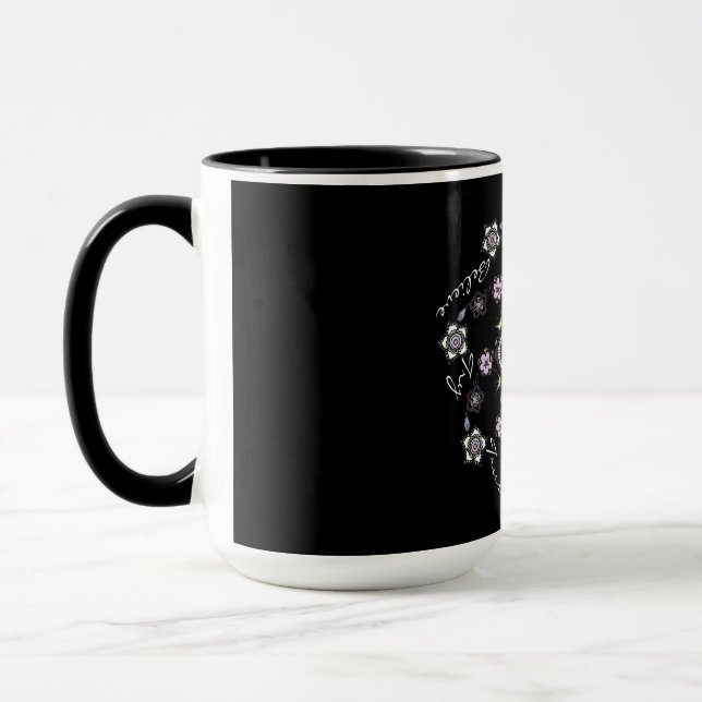 Taza Mandala de flor espiral moderna inspiradora (Izquierda)