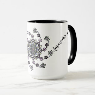 Taza Mandala de flor espiral moderna personalizada