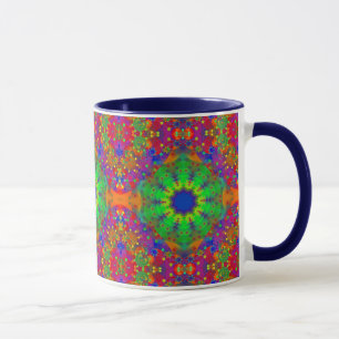 Taza Mandala de las estrellas del naranja y de la