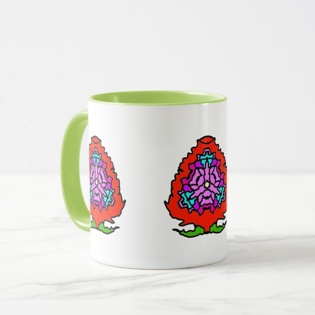 Taza Mandalá de Rosa Vibrante (Anverso izquierdo)