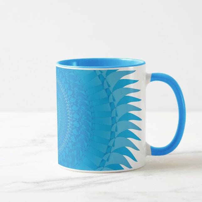 Taza Mandala del sol azul claro (Derecha)