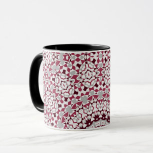 Taza Mandala es gris burgundy