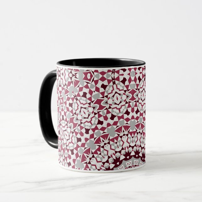 Taza Mandala es gris burgundy (Anverso izquierdo)