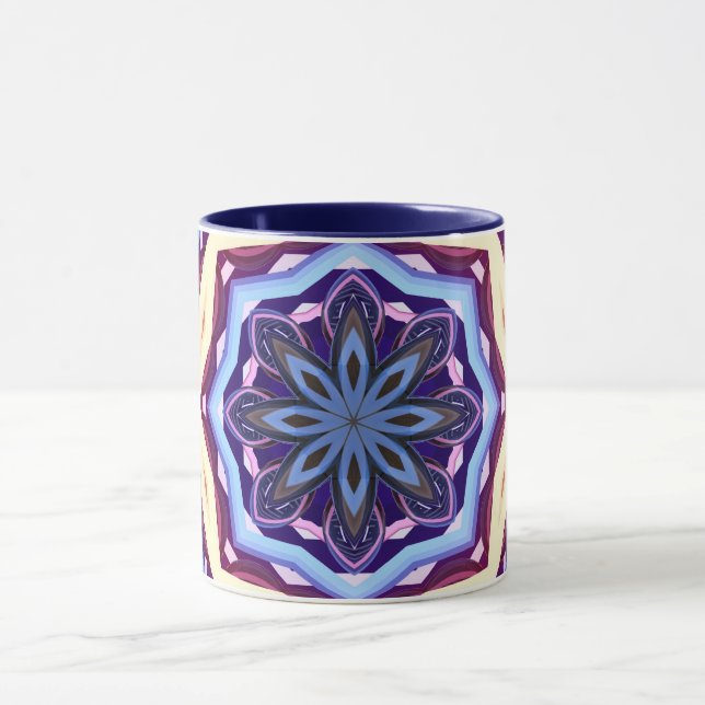 Taza Mandala Floral Rosette Retro Hippie Mug (Centro)