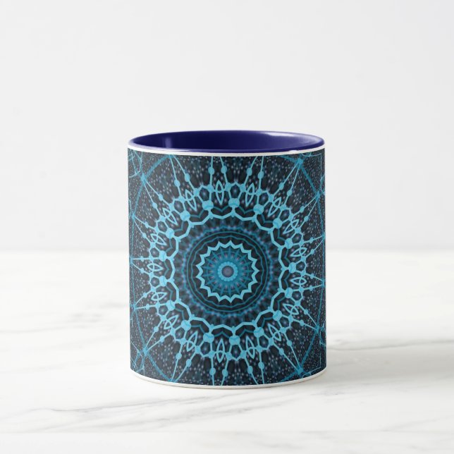 Taza Mandala Geometric Circle Fractal Retro Hippie Mug (Centro)