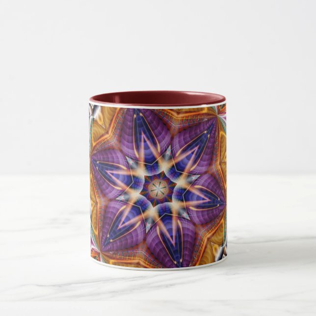 Taza Mandala Geométrica Rosette Retro Hippie Mug (Centro)