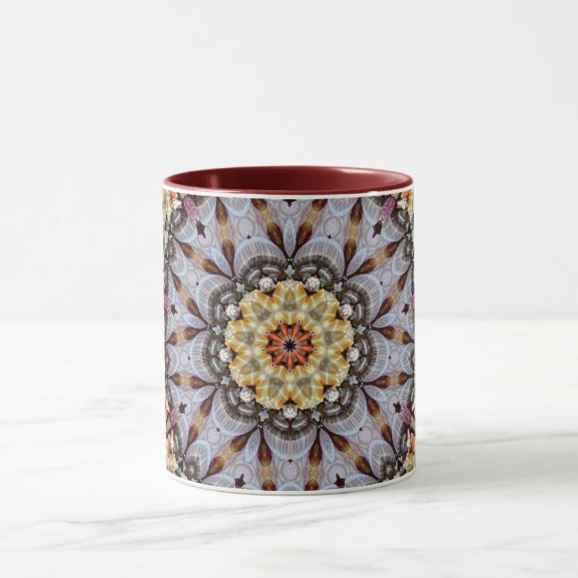 Taza Mandala Geométrica Rosette Retro Hippie Mug (Centro)